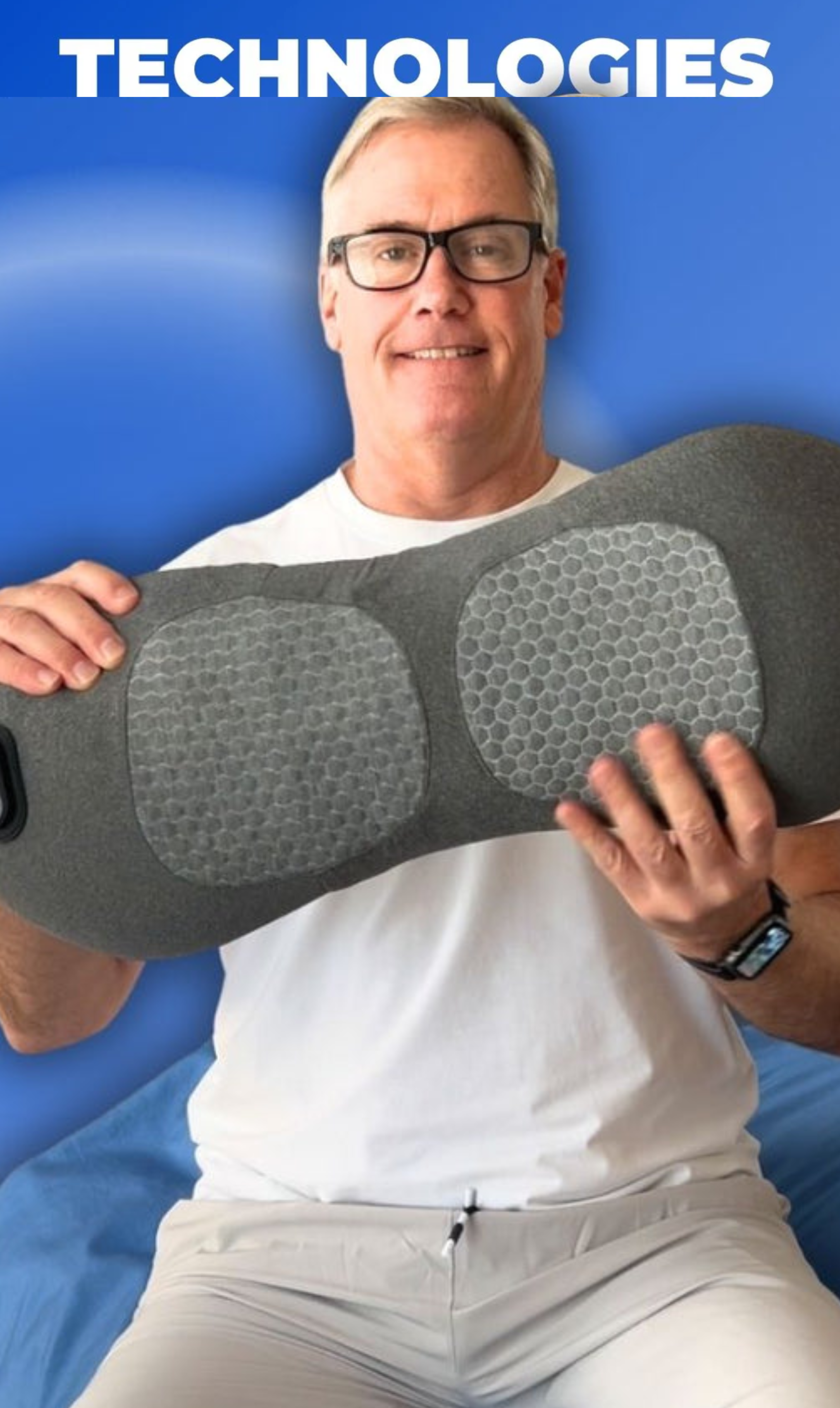 person showing smoothspine triple fusion massager